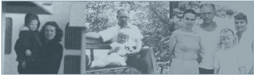 An old photo of a man and child sitting on a bench